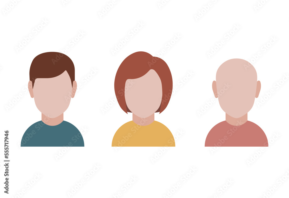 user flat icon set, male and female avatar symbols user flat icon set, male and female avatar symbols