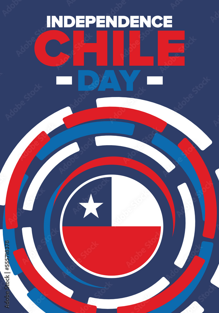 Chile Independence Day. Happy national holiday Fiestas Patrias. Freedom day. Celebrate annual in September 18. Chile flag. Patriotic chilean design. Poster, card, banner, template, background. Vector Chile Independence Day. Happy national holiday Fiestas Patrias. Freedom day. Celebrate annual in September 18. Chile flag. Patriotic chilean design. Poster, card, banner, template, background. Vector