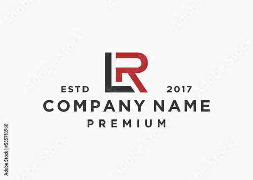 Cuadro en lienzo initial letter lr or rl logo design vector illustration template