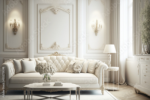 White classic living room i...