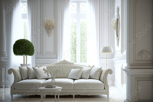 White classic living room i...