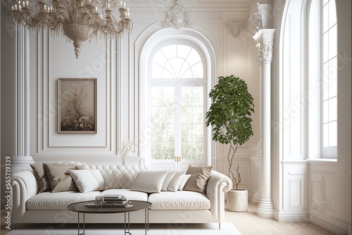 White classic living room i...