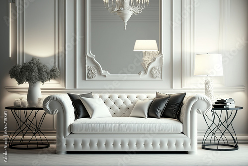 White classic living room i...