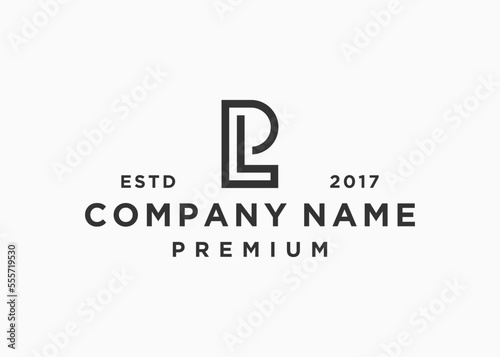 initial letter lp or pl logo design vector illustration template