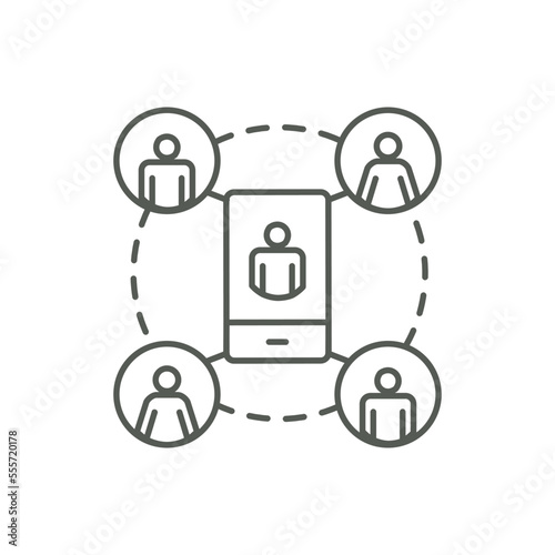 Icon Depicting Infected People Using Contact Tracing to Contain the Spread of the CoronaVirus. Contact Tracing Covid-19 concept.