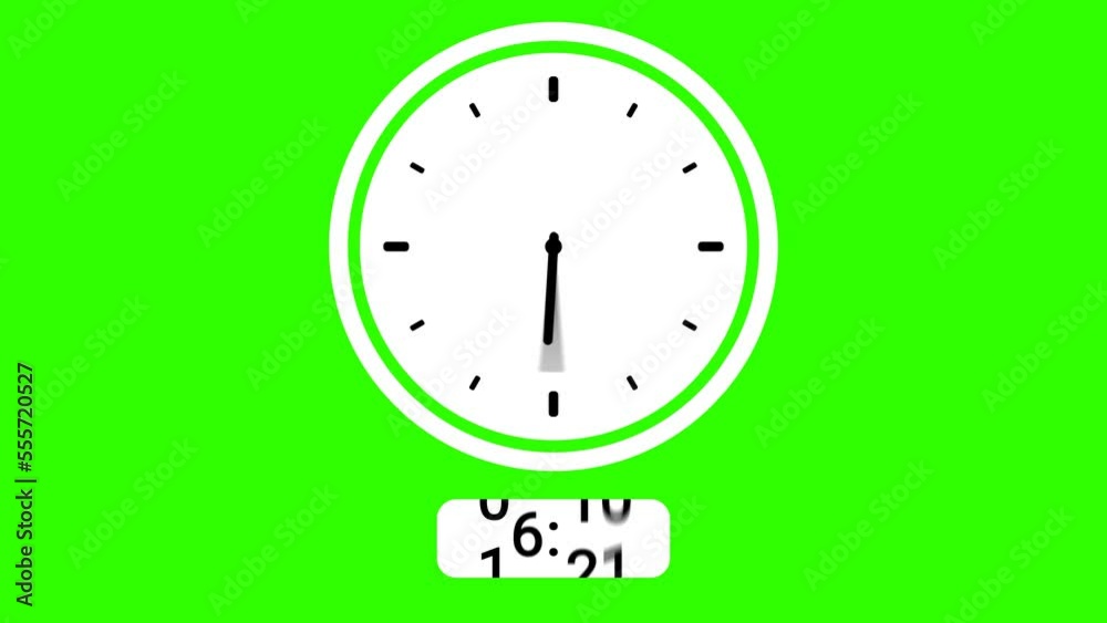 green screen animation digital clock and analog circle clock 10 green screen animation digital clock and analog circle clock 10
