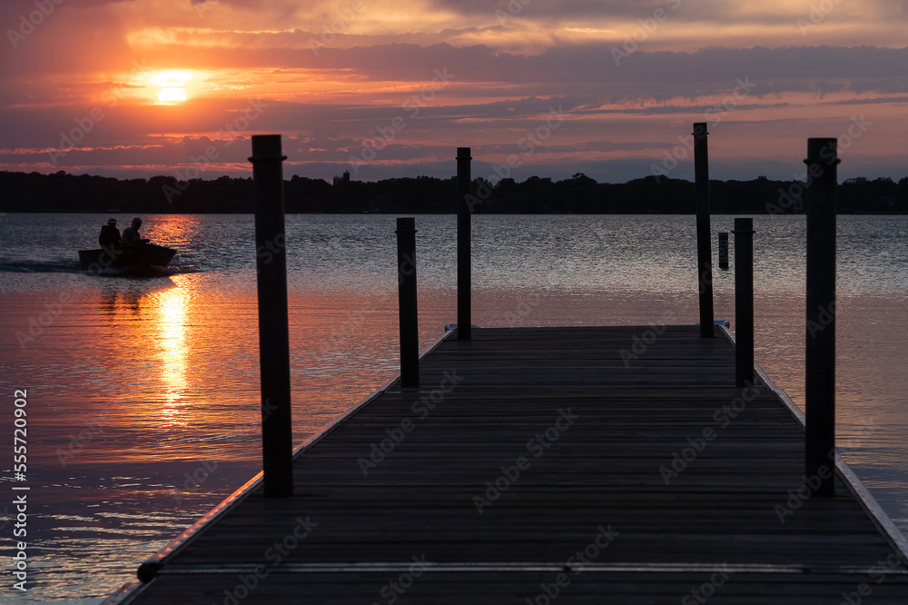 sunset over the pier