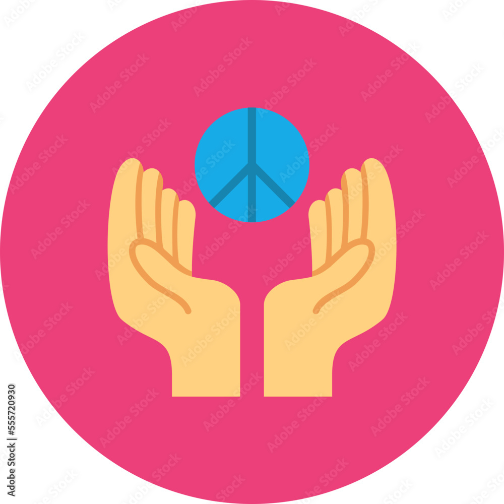 Obraz premium Peace Multicolor Circle Flat Icon