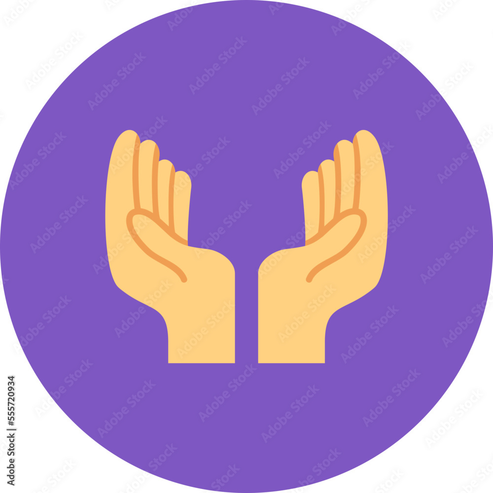 Hands Multicolor Circle Flat Icon Hands Multicolor Circle Flat Icon
