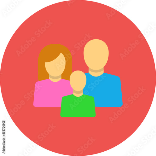 Family Multicolor Circle Flat Icon