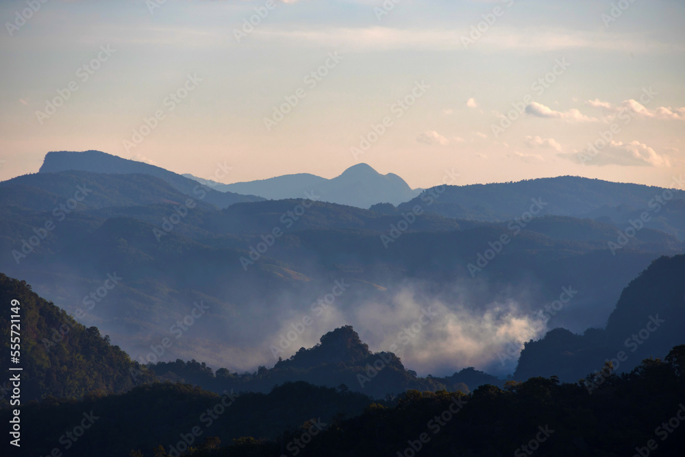 Mountain and Cloud landscape. Beautiful Landscape of mountain