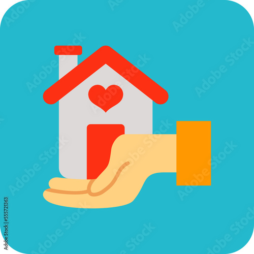 Help Homeless Multicolor Round Corner Flat Icon