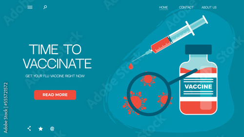 Time to vaccinate illustration for web. Medical art conception. Flu awareness