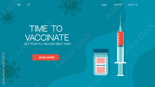 Time to vaccinate illustration for web. Medical art conception. Flu awareness
