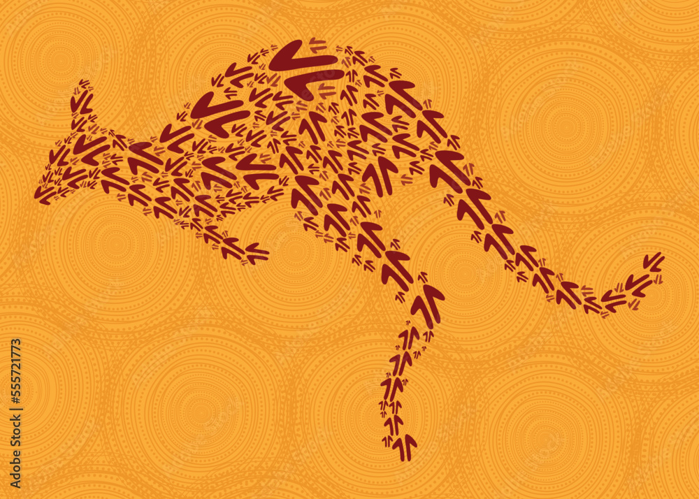 Aboriginal art kangaroo illustration Stock Vector | Adobe Stock