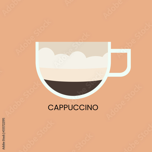 Delicious cappuccino icon. Drink vector illustration design