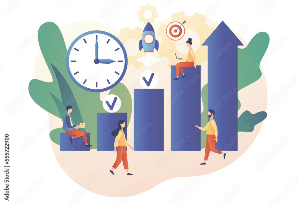 Productivity concept. Discipline, time management, employee performance