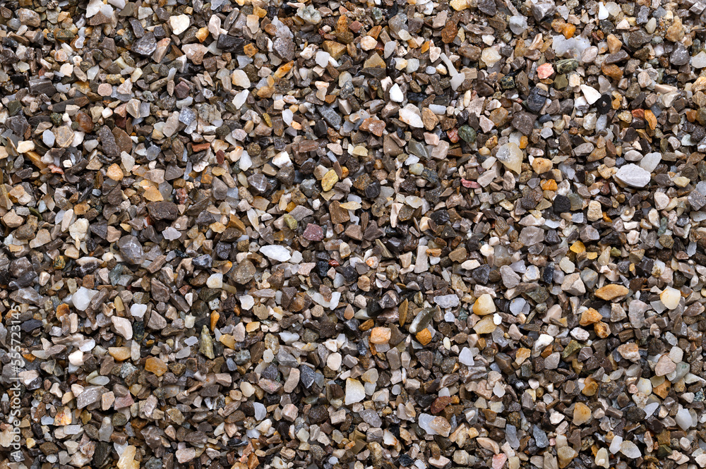 Moist Loose Chippings Crushed Stone Road And Plaster Grit Surface moist-loose-chippings-crushed-stone-road-and-plaster-grit-surface