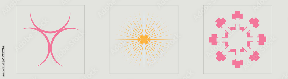 Brutalism shapes. Rave psychedelic retro futuristic set. For modern T-shirts designed. Retro Futurist. Vector illustration Brutalism shapes. Rave psychedelic retro futuristic set. For modern T-shirts designed. Retro Futurist. Vector illustration