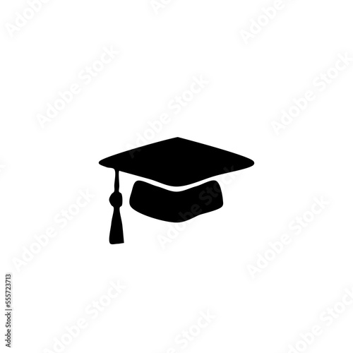 Hand drawn doodle square academic cap icon.