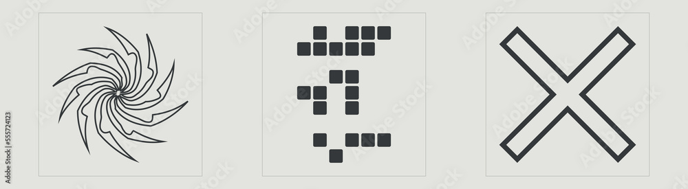 Set of Y2K style vectors of objects. Retro futuristic graphic ornaments. Elements for graphic decoration. Retro Futurist. Vector illustration Set of Y2K style vectors of objects. Retro futuristic graphic ornaments. Elements for graphic decoration. Retro Futurist. Vector illustration