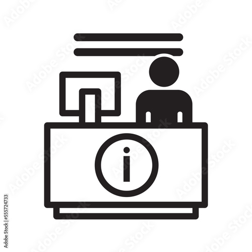 reception desk icon  customer service