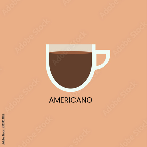 Delicious americano coffee icon. Drink vector illustration design