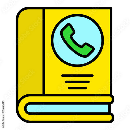 Phone Book Filled Line Icon