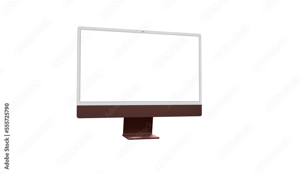 Desktop monitor screen with website presentation mockup isolated png