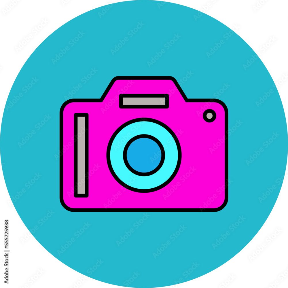 Camera Multicolor Circle Filled Line Icon Camera Multicolor Circle Filled Line Icon