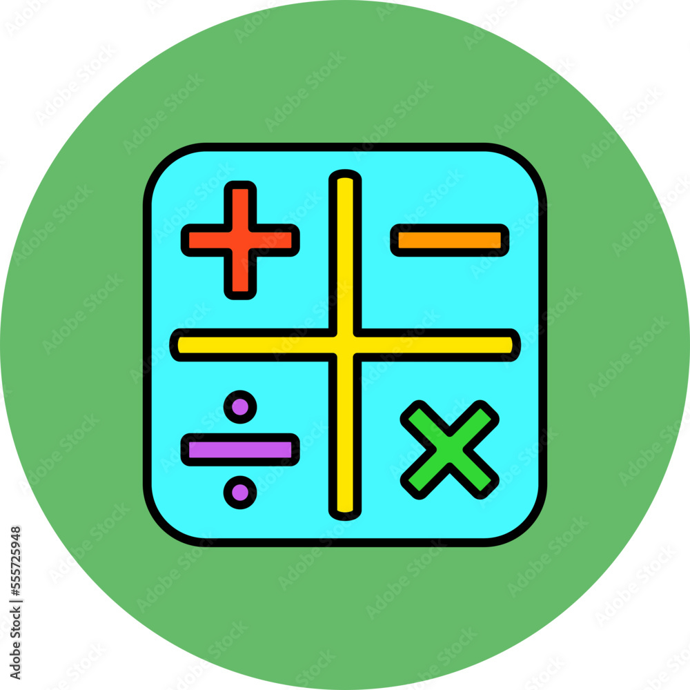 Obraz premium Calculator Multicolor Circle Filled Line Icon