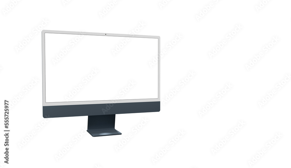 Realistic flat screen computer monitor 3de style mockup with blank screen isolated 3d Realistic flat screen computer monitor 3de style mockup with blank screen isolated 3d