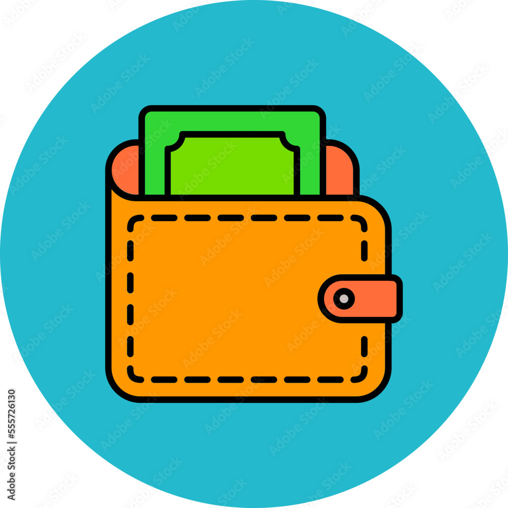 Wallet Multicolor Circle Filled Line Icon Wallet Multicolor Circle Filled Line Icon