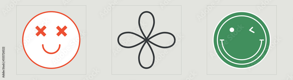 Brutalism shapes. Trendy geometric postmodern figures. Templates for notes, posters. Anti-design. Vector illustration Brutalism shapes. Trendy geometric postmodern figures. Templates for notes, posters. Anti-design. Vector illustration