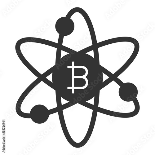 Bitcoin orbits - icon, illustration on white background, glyph style