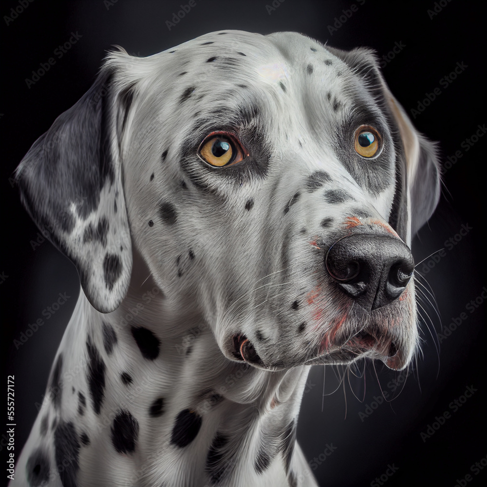 portrait of a dalmatian, generative ai illustration