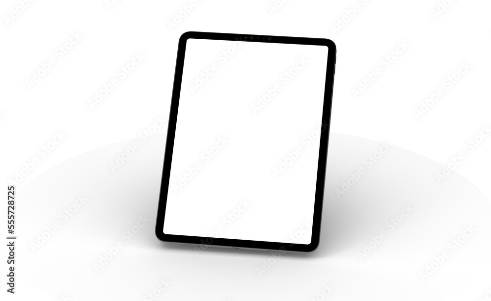 Black tablet computer with blank screen, isolated on white background Black tablet computer with blank screen, isolated on white background