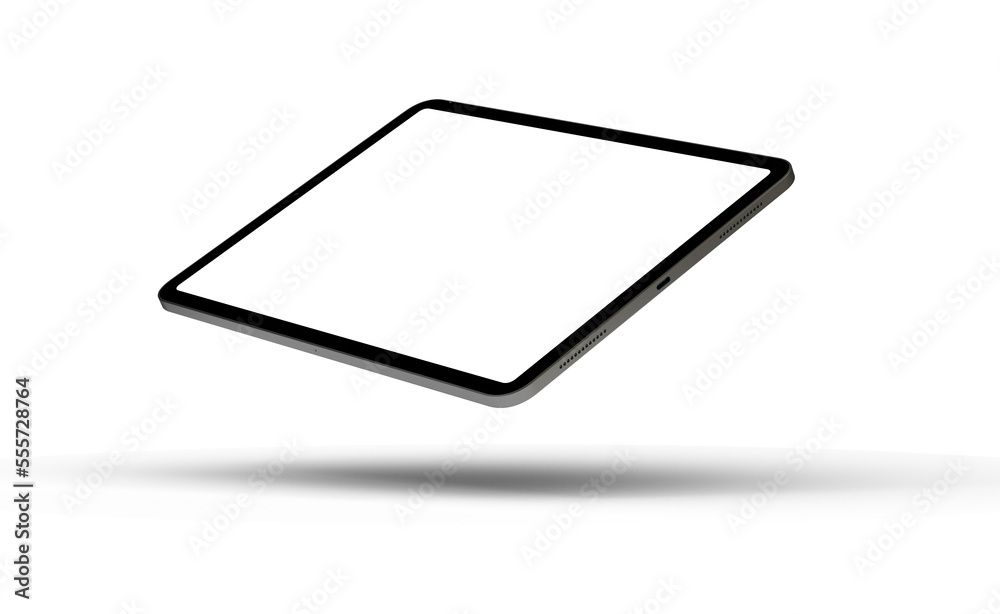 Black tablet computer with blank screen, isolated on white background Black tablet computer with blank screen, isolated on white background