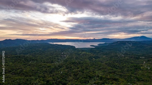 Hyperlapse, lago de Ilopango, El Salvador, Atardecer desde Cuscatlán photo