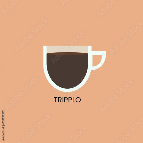 Delicious tripplo coffee icon. Drink vector illustration design photo