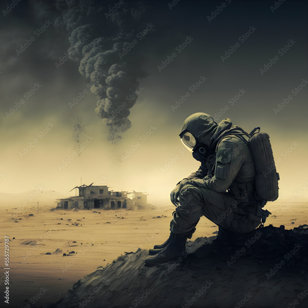 The last survivor after a nuclear war illustration The last survivor after a nuclear war illustration
