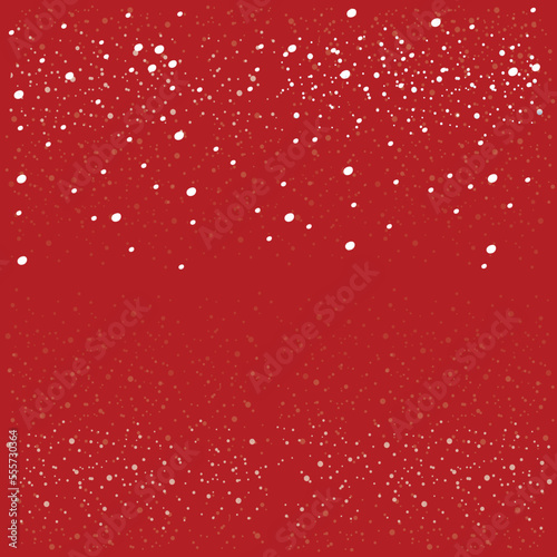 Christmas of big and small snowflakes in red background. Vector