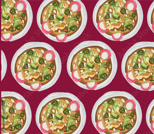 Carne en su Jugo mexican food vector. Best Mexican Dishes. Latin american food illustration.	