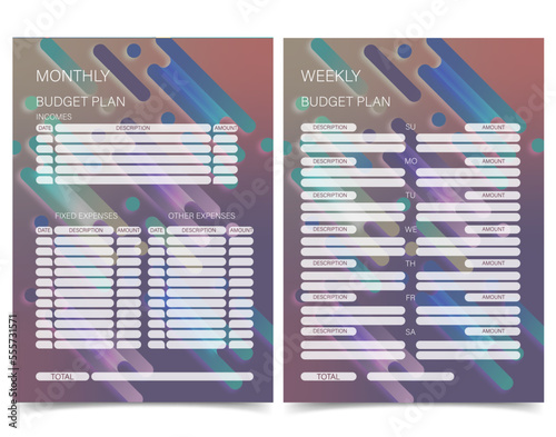 set of business card templates budget planner