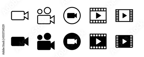 Camera recorder film video icon symbol vector simple flat modern design 