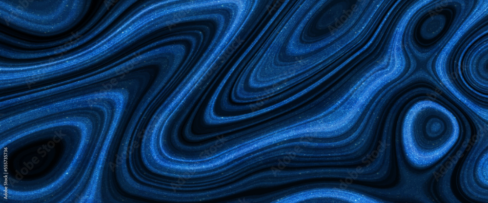 Abstract blue liquid texture with silver glitter. Luxury background ...