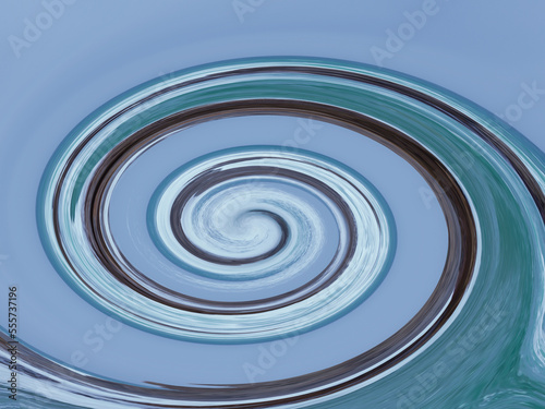 An abstract background of a concentrically shaped wave in shades of blue and brown.