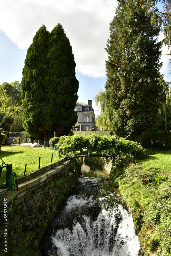 L'un des ruisseaux en pleine verdure près de la Meuse à annevoie-Rouillon 