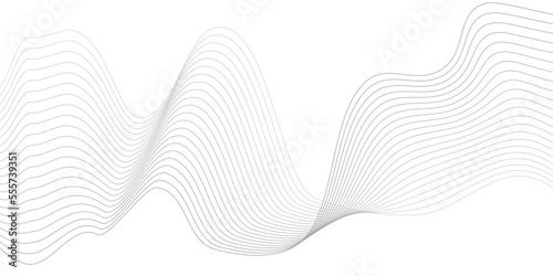 Fotobehang Undulate Grey Wave Swirl, frequency sound wave, twisted curve lines with blend effect