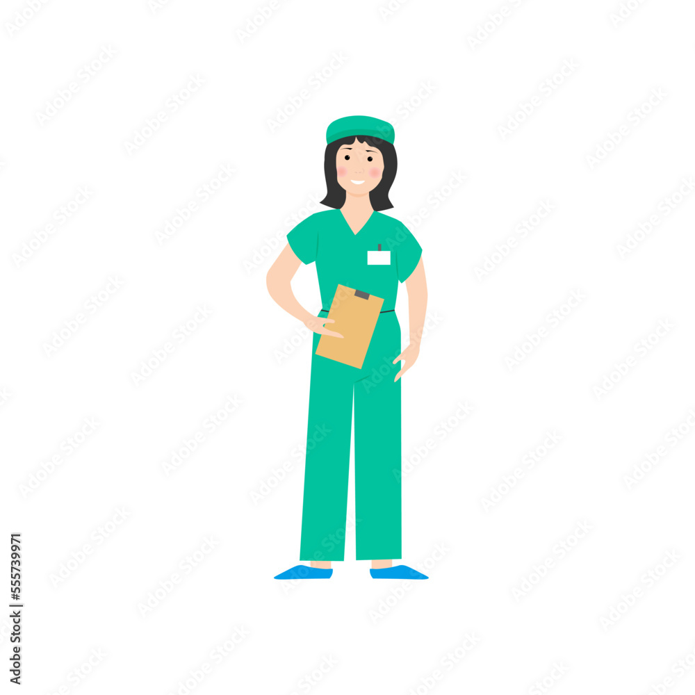 Girl nurse in uniform. Vector illustration. For covers and brochures, advertising booklets, social networks.